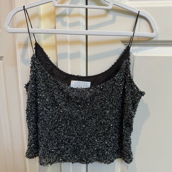 Badgley Mischka Vintage Beaded Crop Top - Picture 1 of 7